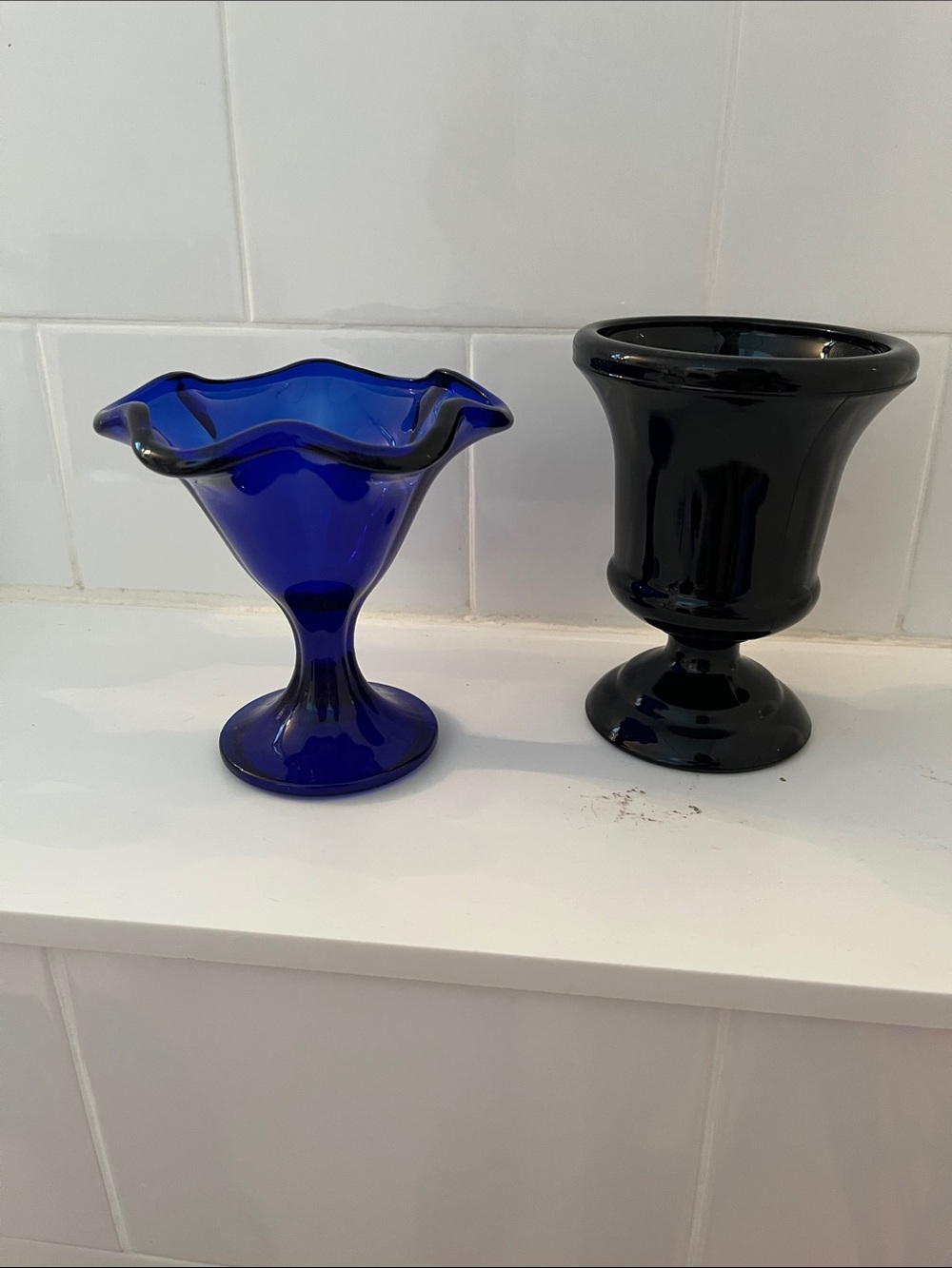 Opaque Black Colored Glass Vase